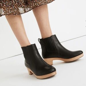 Madewell black leather Marco chelsea clog boots sz 11